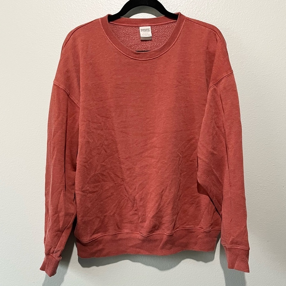 PINK- Burnt Orange Matching Sweatshirt and Sweatpants SET Size S